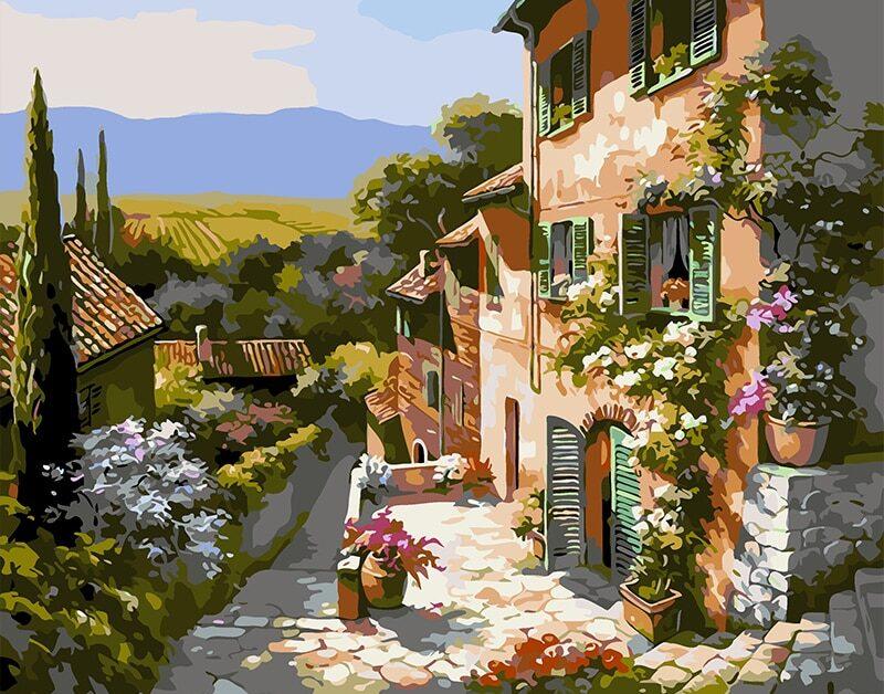 Tuscany Street - Paint By Number For Adults - Gopaintbynumbers.com